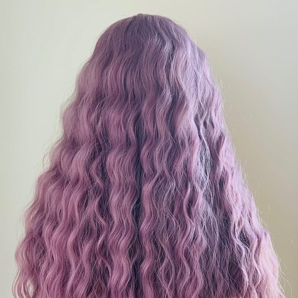 Very Pretty 30” Plum Purple “Put On & Go” Premium Fiber Wig with Bangs - Picture 8 of 9